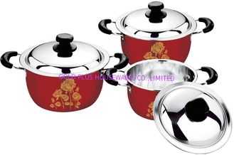 China 2016 ventas calientes 6/8 cookware fijaron con el pote &amp;cooking del pote clásico de acero &amp;stainless del color +flower proveedor