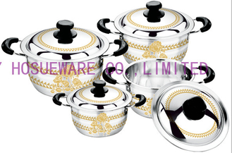 China 2016 el cookware caliente de las ventas 6/8pcs fijó con el pote clásico de acero &stainless del &souce del pote del color +flower proveedor