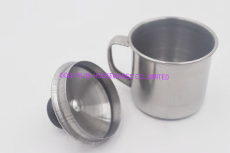 China taza de acero modificada para requisitos particulares fábrica del viaje del metal de las tazas del té del 11cm Caitang con la cubierta proveedor