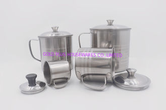 China taza de acero de acero inoxidable del metal barato del café de la taza del agua de los 9cm Drinkware con la tapa proveedor
