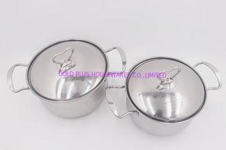 China el Cookware 4pcs fijó la olla de acero inoxidable del metal de la cocina del pote de la sopa con la tapa de acero proveedor