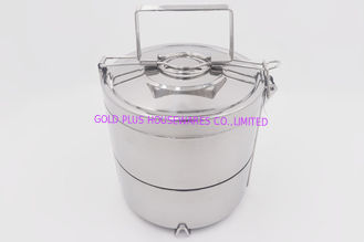 China espejo con mejores ventas de la cesta de la comida 2/3/4/5-Tier de los 26cm que pule la fiambrera apilable de acero inoxidable del bento del portador de la caja del tiffin proveedor