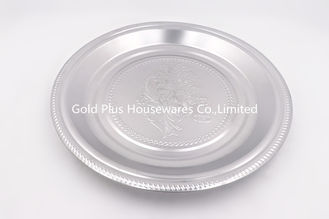 China placa musulmán de acero inoxidable de la fruta del estampado de plores de la bandeja de la porción de la comida de la bandeja redonda grande del mismo tamaño del vajilla de los 25-70cm proveedor