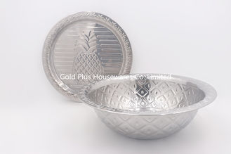 China cuenco de ensalada seguro de acero del metal del Cookware de los 32cm grande alrededor del lavabo de mezcla profundo con la tapa del modelo proveedor