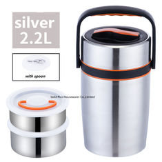 China Tipo color plata tarro aislado vacío de acero inoxidable del frasco de vacío de la comida del precio atractivo nuevo de la comida de la fiambrera con el bolso proveedor