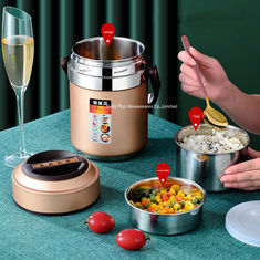 China Cubo portátil de la preservación del calor del vacío de la fábrica del aislamiento del guisado de las latas del metal del regalo del logotipo de encargo de acero directo de la promoción proveedor
