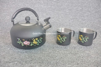 China Nuevas mejores calderas de té de acero inoxidables del diseño que silban simple con la caldera inmediata comercial que acampa portátil del logotipo del OEM proveedor