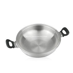 China Cree el wok doble de acero inoxidable del oído para requisitos particulares de la cacerola del wok de 304 intento-capas todo el cookware revestido fijado en compras de la TV proveedor