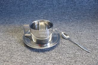 China La venta caliente del OEM en taza de café turco a granel árabe de la taza 3pcs fijó el regalo de acero inoxidable de la taza de té fijado con el plato largo del platillo proveedor