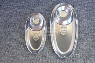 China Placa oval de la comida del estilo japonés con la placa de acero inoxidable del kimchi de la placa respetuosa del medio ambiente reutilizable de la comida del plato de la salsa proveedor