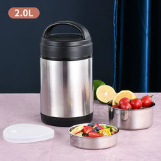 China Tarro termal de acero inoxidable diseñado al aire libre de la comida del vacío del envase 2L del almuerzo con la cuchara para los adultos proveedor