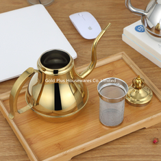 China Pote clásico de oro especial de acero inoxidable del café turco del pote 1.2L del goteo del té de los accesorios de la cocina proveedor