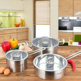 el nuevo tipo cookware del cuerpo recto del acero inoxidable fijó con de alta calidad, pote de cocinar de los 21/22-28cm, olla proveedor