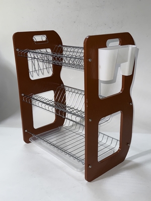 Estante para platos de 17 piezas, 3 niveles, escurridor de cuencos, escurre el agua, con forma de casa, acero inoxidable + PP, de 16 a 22 platos proveedor