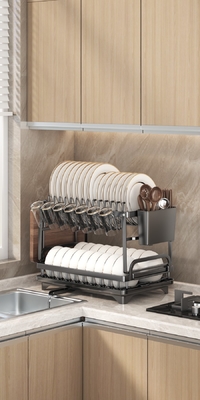 Escurridor de hierro para cocina, espacio en la habitación, clasificación de cocina, estante plegable proveedor