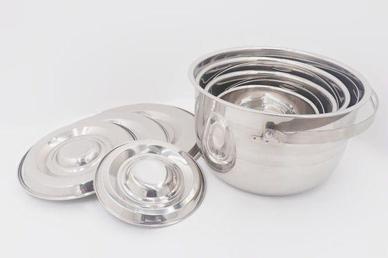 equipo que acampa del viaje de las herramientas de la cocina 5pcs del 15,18,21,24,27cm que cocina la sopa de acero inoxidable de la tapa del lavabo de los sistemas que cocina el pote proveedor