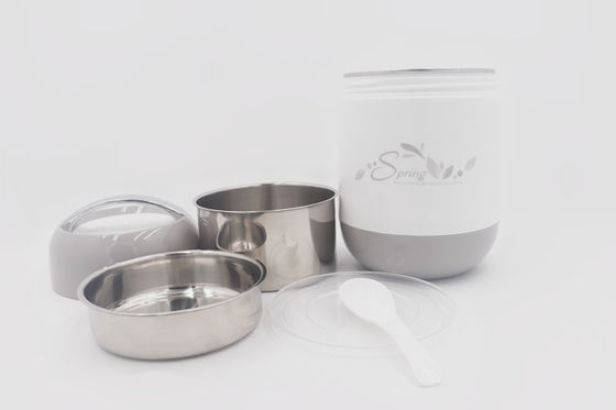 caja de acero inoxidable del bento del almuerzo de las ventas directas de la fábrica 1.4L con la caja doble de la comida del vacío de la tapa de la cuchara proveedor