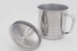 tazas de los 8cm sin la taza de acero barata de alta calidad económica del viaje de la taza de café del metal de la tapa que acampa proveedor