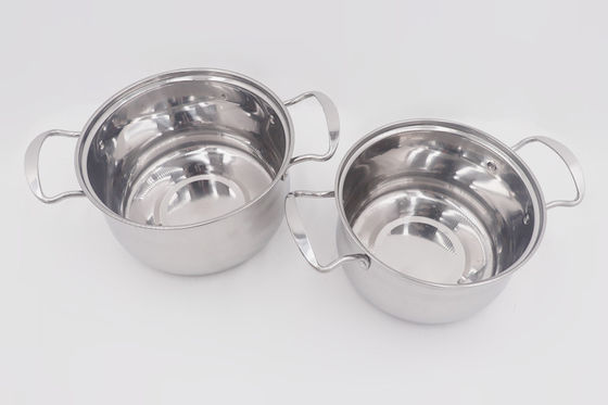 pote de guisado de cocinar de acero de pulido del metal de la olla del espejo del artículos de cocina del 16,18cm con la manija proveedor