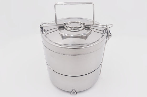 espejo con mejores ventas de la cesta de la comida 2/3/4/5-Tier de los 26cm que pule la fiambrera apilable de acero inoxidable del bento del portador de la caja del tiffin proveedor