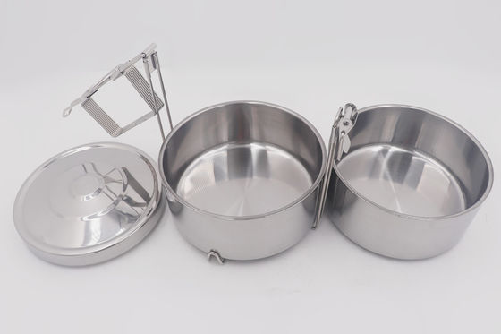 espejo con mejores ventas de la cesta de la comida 2/3/4/5-Tier de los 26cm que pule la fiambrera apilable de acero inoxidable del bento del portador de la caja del tiffin proveedor