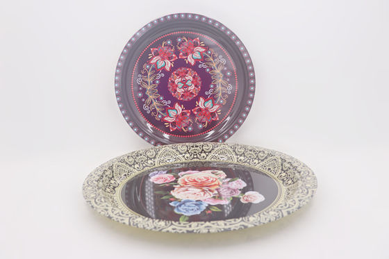 platos de acero inoxidables de la comida de la cena de la placa de la porción de la parte inferior del oro del vajilla de los 30cm proveedor