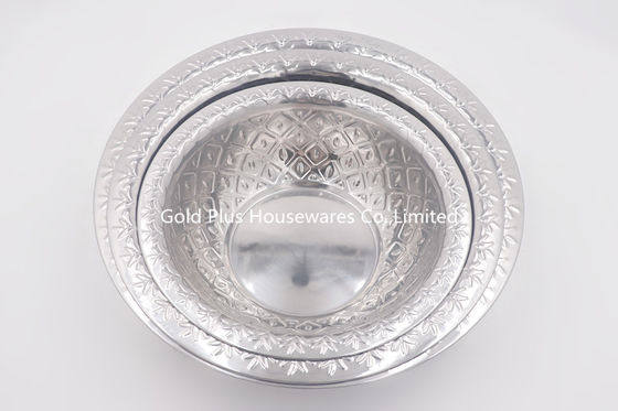 cuenco de ensalada seguro de acero del metal del Cookware de los 32cm grande alrededor del lavabo de mezcla profundo con la tapa del modelo proveedor
