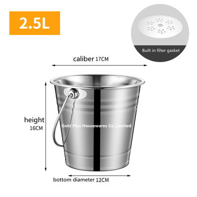 tipo mini cubo de hielo del cubo 2.5L y del refrigerador y del tenedor de acero barato de acero inoxidable del vino del cubo de hielo del cubo de hielo proveedor