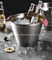 Cubo de hielo de acero inoxidable de plata de encargo al por mayor de la cerveza del champán del vino para el cubo de hielo de acero barato de la barra 616g proveedor
