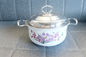 Cookingware fijó el cookware blanco de la cocina del pote de la sopa con el pote de acero inoxidable al por mayor de la orquídea de la tapa de acero del metal que cocinaba el pote proveedor