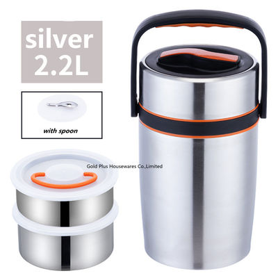 Tipo color plata tarro aislado vacío de acero inoxidable del frasco de vacío de la comida del precio atractivo nuevo de la comida de la fiambrera con el bolso proveedor