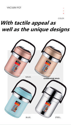 Cubo portátil de la preservación del calor del vacío de la fábrica del aislamiento del guisado de las latas del metal del regalo del logotipo de encargo de acero directo de la promoción proveedor