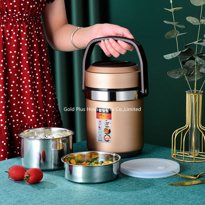envase de comida aislado de acero inoxidable hermético del vacío de la forma de la moda 1.6L del pote caliente termal recto colorido de la fiambrera proveedor