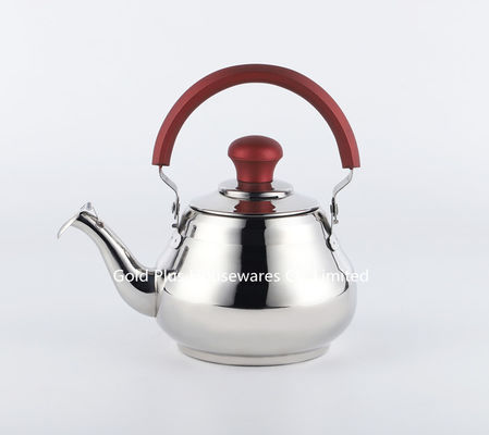 pote de acero inoxidable de plata rojo de moda del café del top de la estufa de la caldera que silba de la pintura del color de la cocina del bollitore del 18cm proveedor