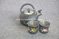 Caldera de té de acero inoxidable de la promoción fijada con dos calderas del agua del estampado de plores de la moda del alto grado de las tazas proveedor