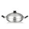 la cocina de la cocina casera de los 36cm espesó el wok con dos el sartén de ahorro de acero inoxidable del vapor de la categoría alimenticia de la manija 304# proveedor