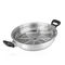 la cocina de la cocina casera de los 36cm espesó el wok con dos el sartén de ahorro de acero inoxidable del vapor de la categoría alimenticia de la manija 304# proveedor