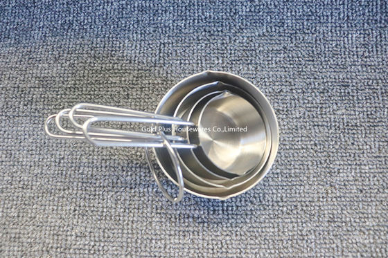 la cuchara dosificadora multicolora de encargo de alta calidad 80ml fija la cocina de acero inoxidable de 4 PC que cocina las tazas de medición que cuecen proveedor