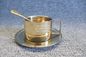Los regalos del negocio aislaron la taza de café de oro de lujo de acero inoxidable del estilo de la corte del color del sistema 200ml de la taza de café con la cuchara proveedor