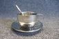 Tazas y platillos de café de plata clásicos de encargo de la porcelana de hueso de la taza de café del café express del logotipo del restaurante europeo del estilo 180ml proveedor