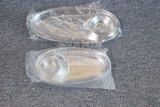 Placa oval de la comida del estilo japonés con la placa de acero inoxidable del kimchi de la placa respetuosa del medio ambiente reutilizable de la comida del plato de la salsa proveedor
